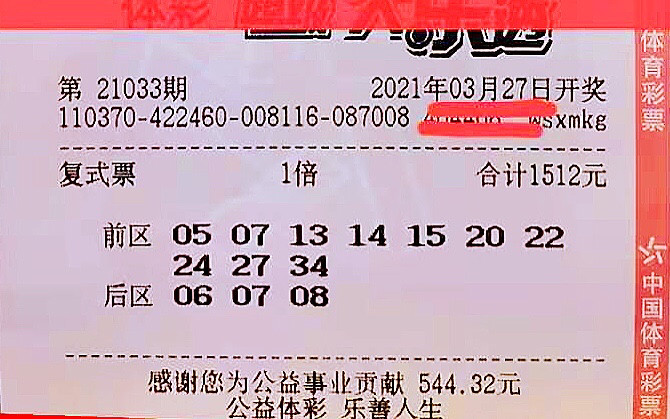 大乐透开奖结果查询，第21033期的幸运揭晓